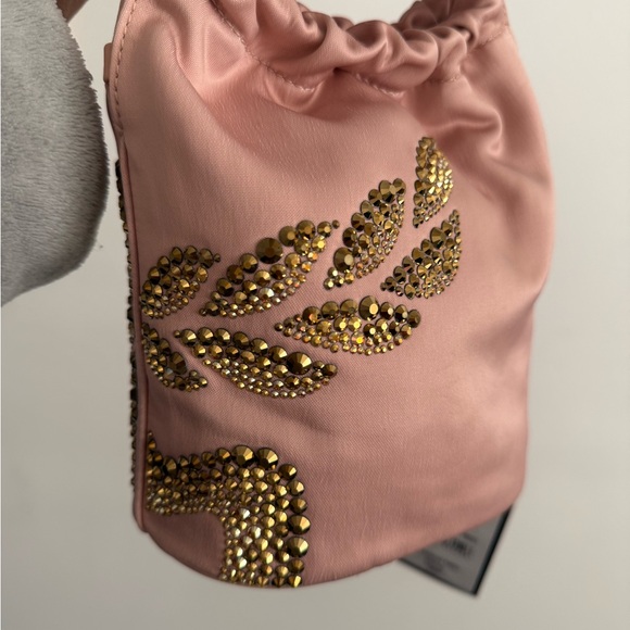 MCM Handbags - MCM Goldtone Crystal Bucket Bag MCM Himmel Laurel Drawstring Bucket Bag